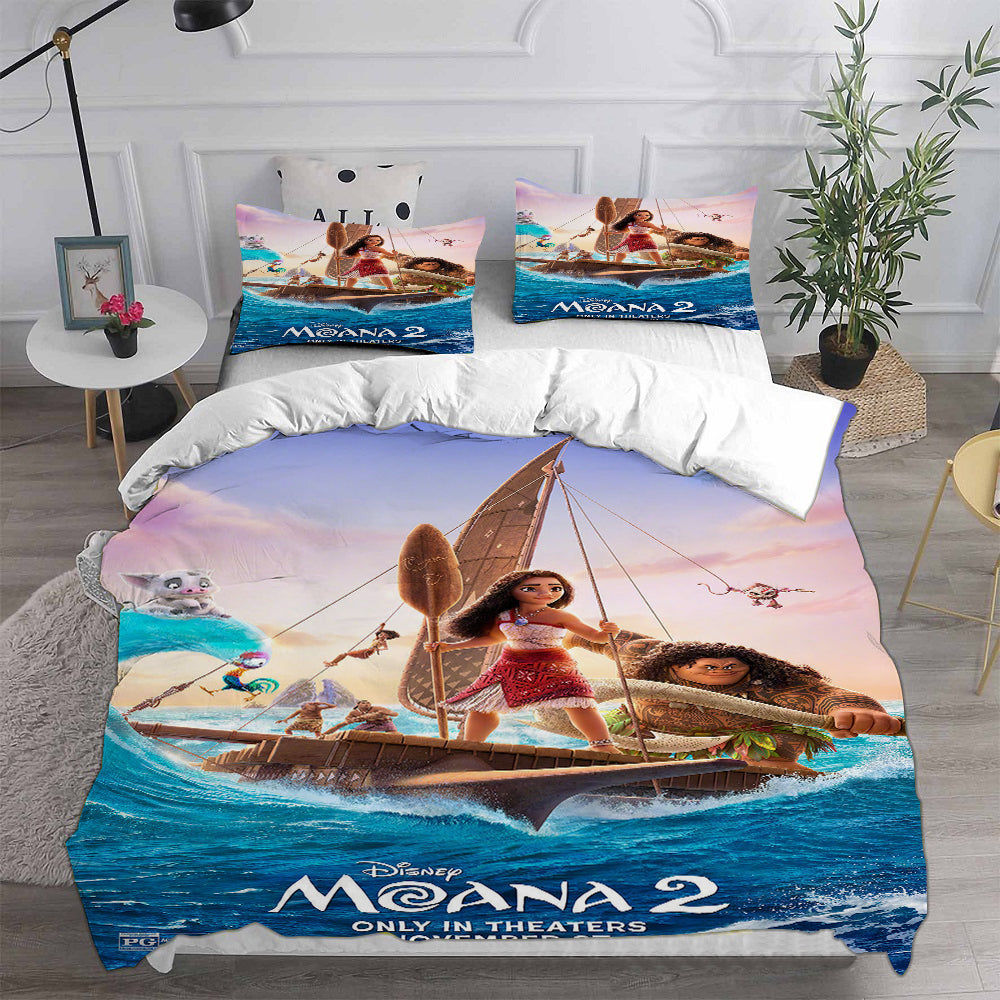 Moana 2  Cosplay Bedding Set Duvet Cover Pillowcases Halloween Home Decor