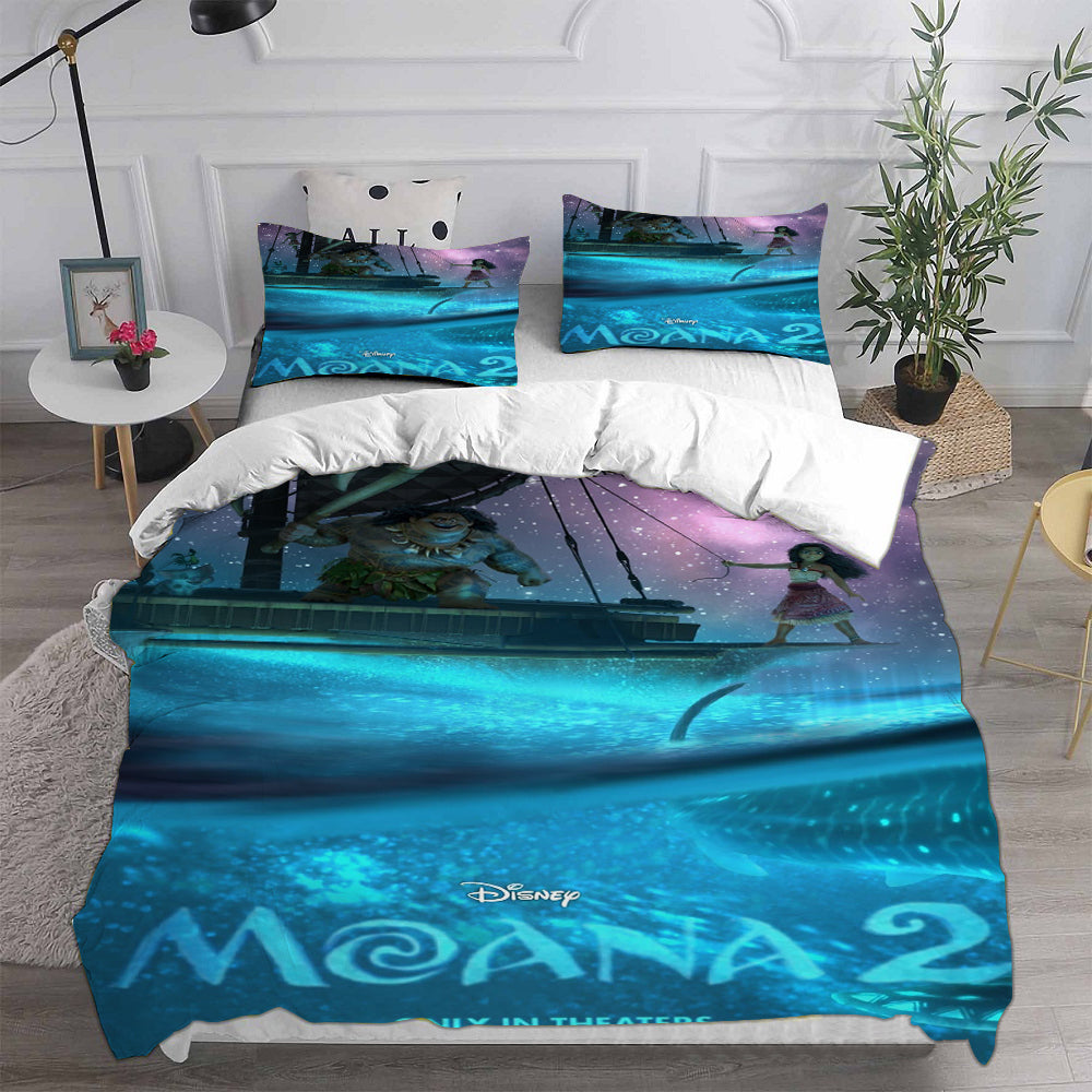 Moana 2  Cosplay Bedding Set Duvet Cover Pillowcases Halloween Home Decor