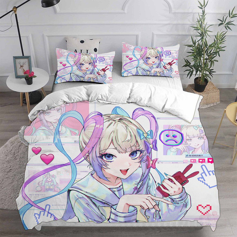 NEEDY GIRL OVERDOSE Cosplay Bedding Set Duvet Cover Pillowcases Halloween Home Decor