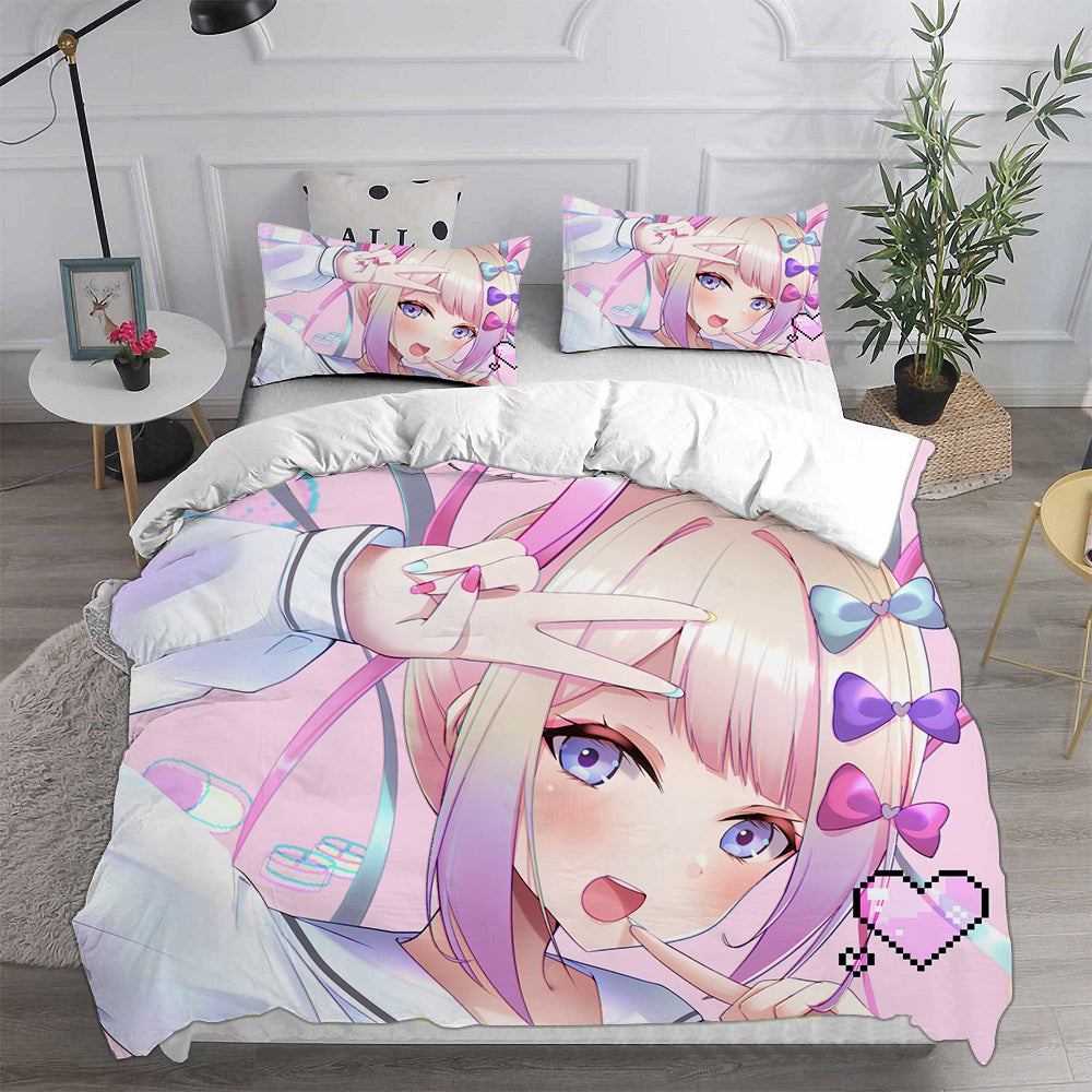 NEEDY GIRL OVERDOSE Cosplay Bedding Set Duvet Cover Pillowcases Halloween Home Decor