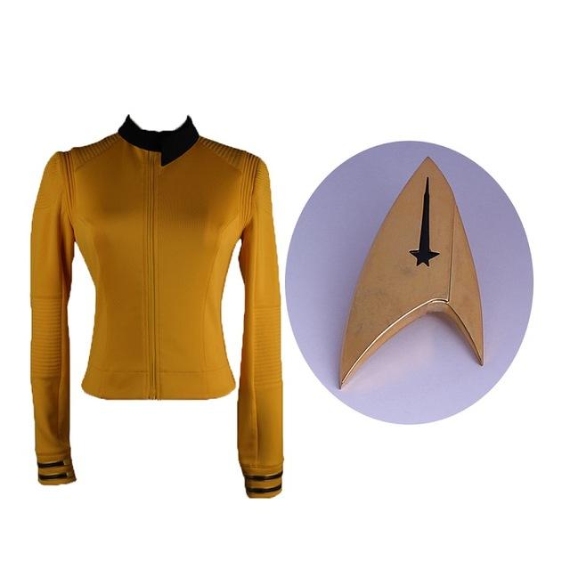 Cosicon Star Trek Discovery Season 2 Costume Female Commander Uniform with Badge Woman Cosplay Costume