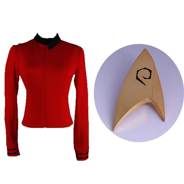 Cosicon Star Trek Discovery Season 2 Costume Female Commander Uniform with Badge Woman Cosplay Costume