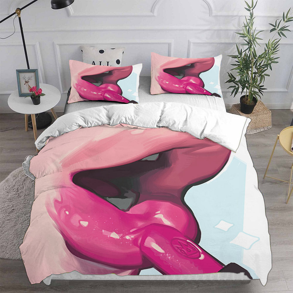 Princess Peach Cosplay Bedding Set Duvet Cover Pillowcases Halloween Home Decor