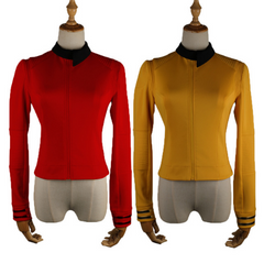 ST Cosicon Discovery Season 2 Female Top Starfleet Commander Uniform with Badge Woman Cosplay Costume