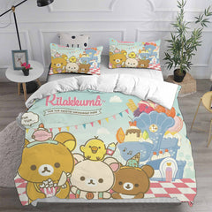 Rilakkuma Relax Kuma Cosplay Bedding Set Duvet Cover Pillowcases Halloween Home Decor