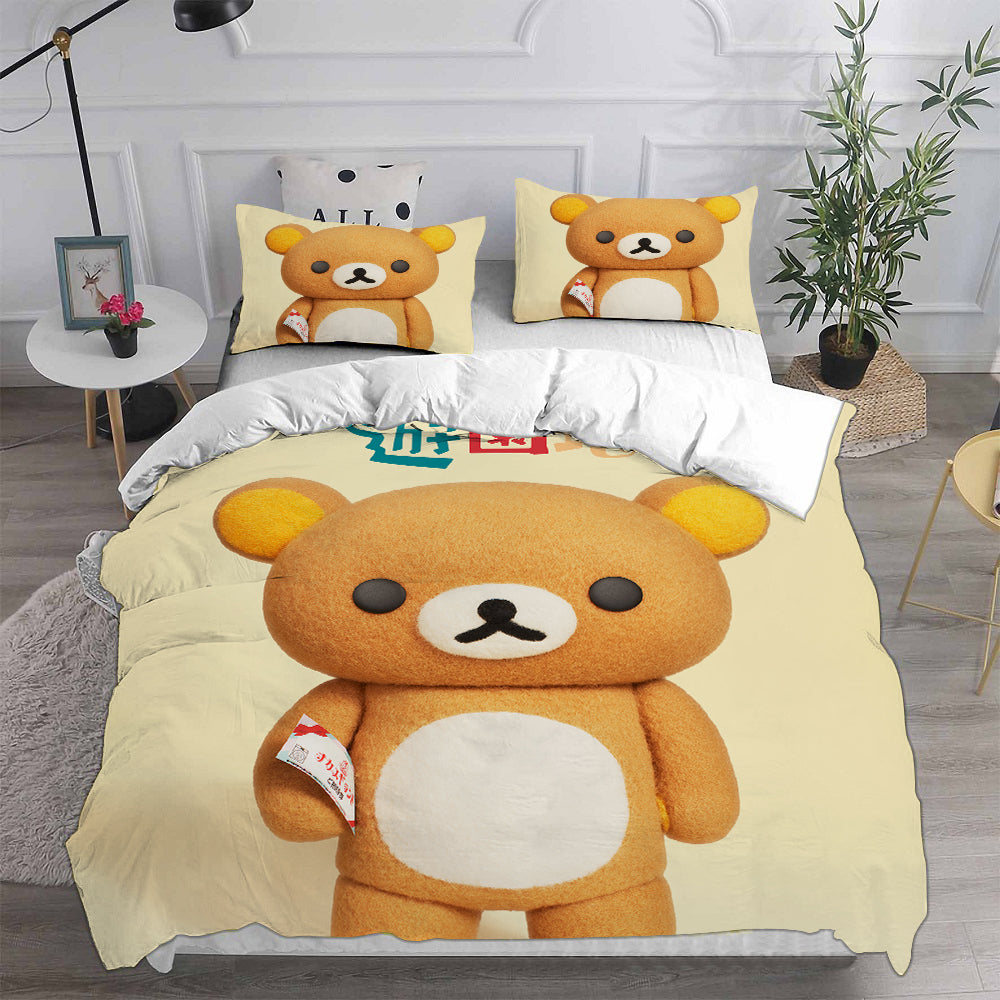 Rilakkuma Relax Kuma Cosplay Bedding Set Duvet Cover Pillowcases Halloween Home Decor