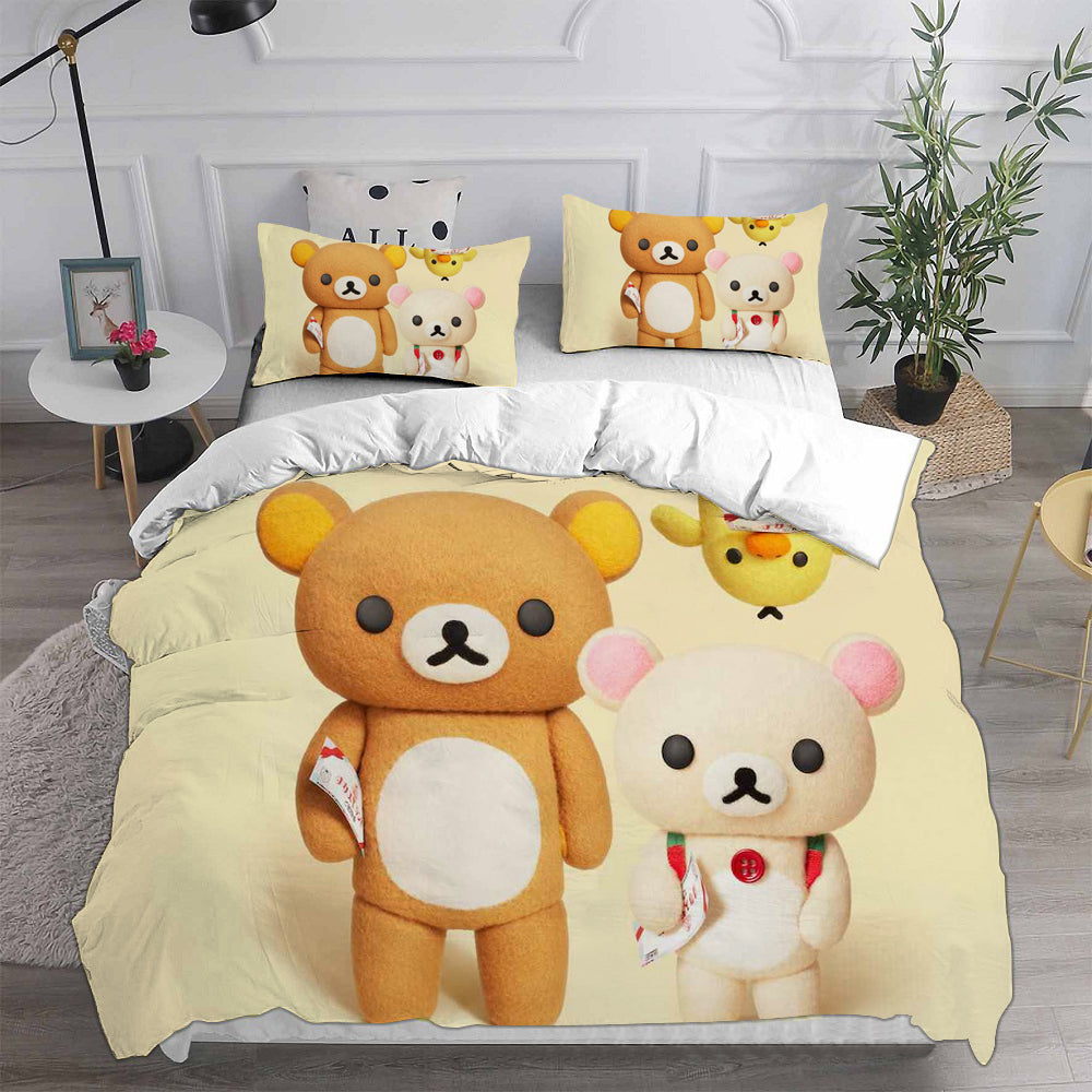 Rilakkuma Relax Kuma Cosplay Bedding Set Duvet Cover Pillowcases Halloween Home Decor