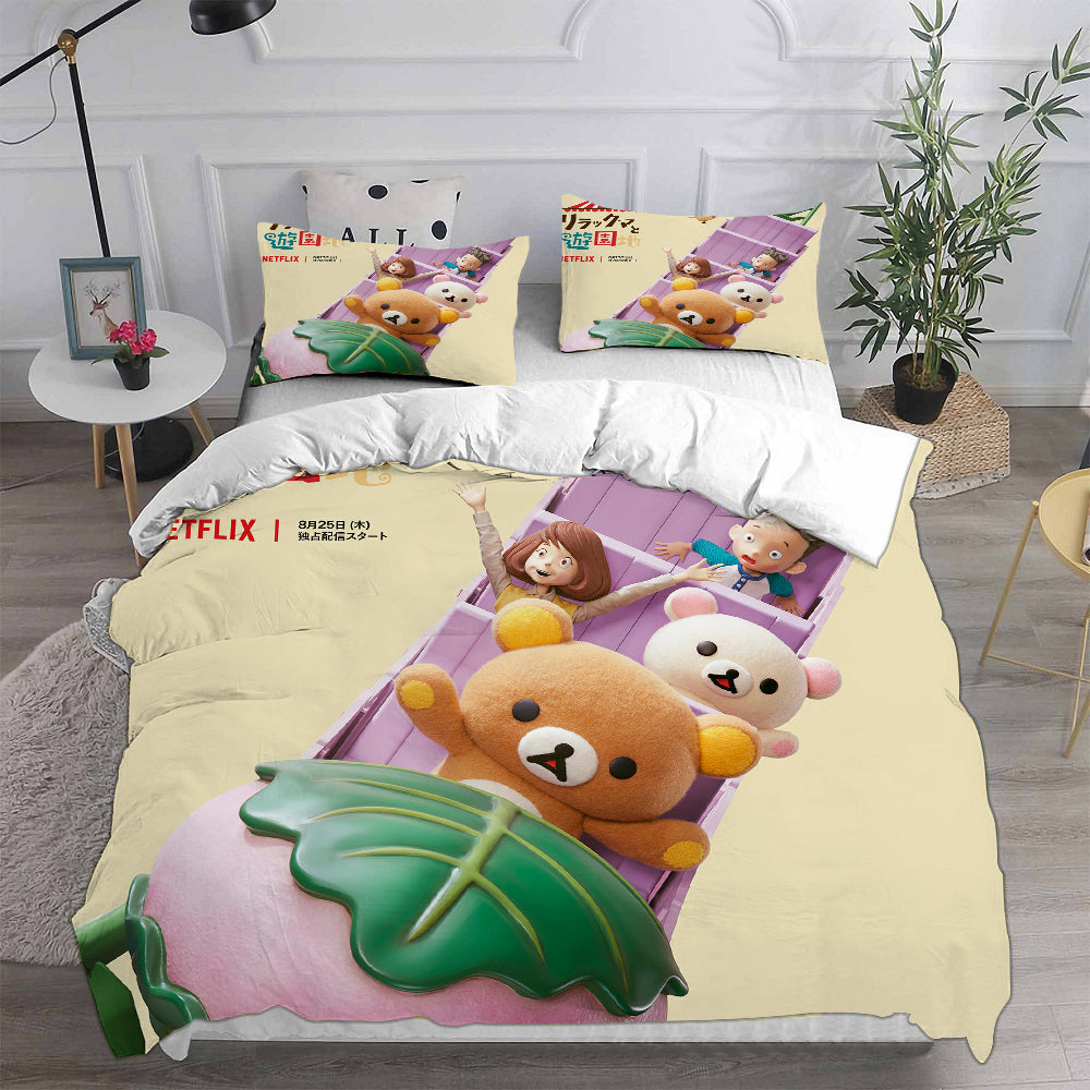 Rilakkuma Relax Kuma Cosplay Bedding Set Duvet Cover Pillowcases Halloween Home Decor