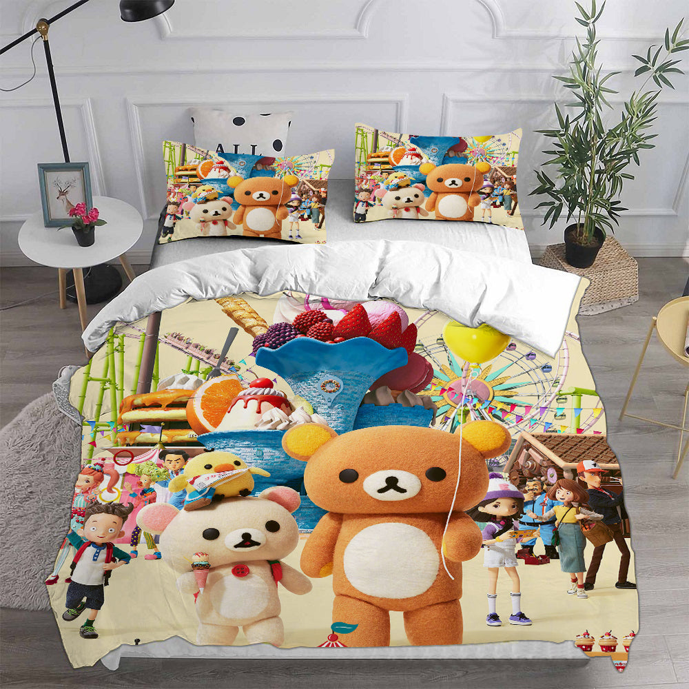 Rilakkuma Relax Kuma Cosplay Bedding Set Duvet Cover Pillowcases Halloween Home Decor