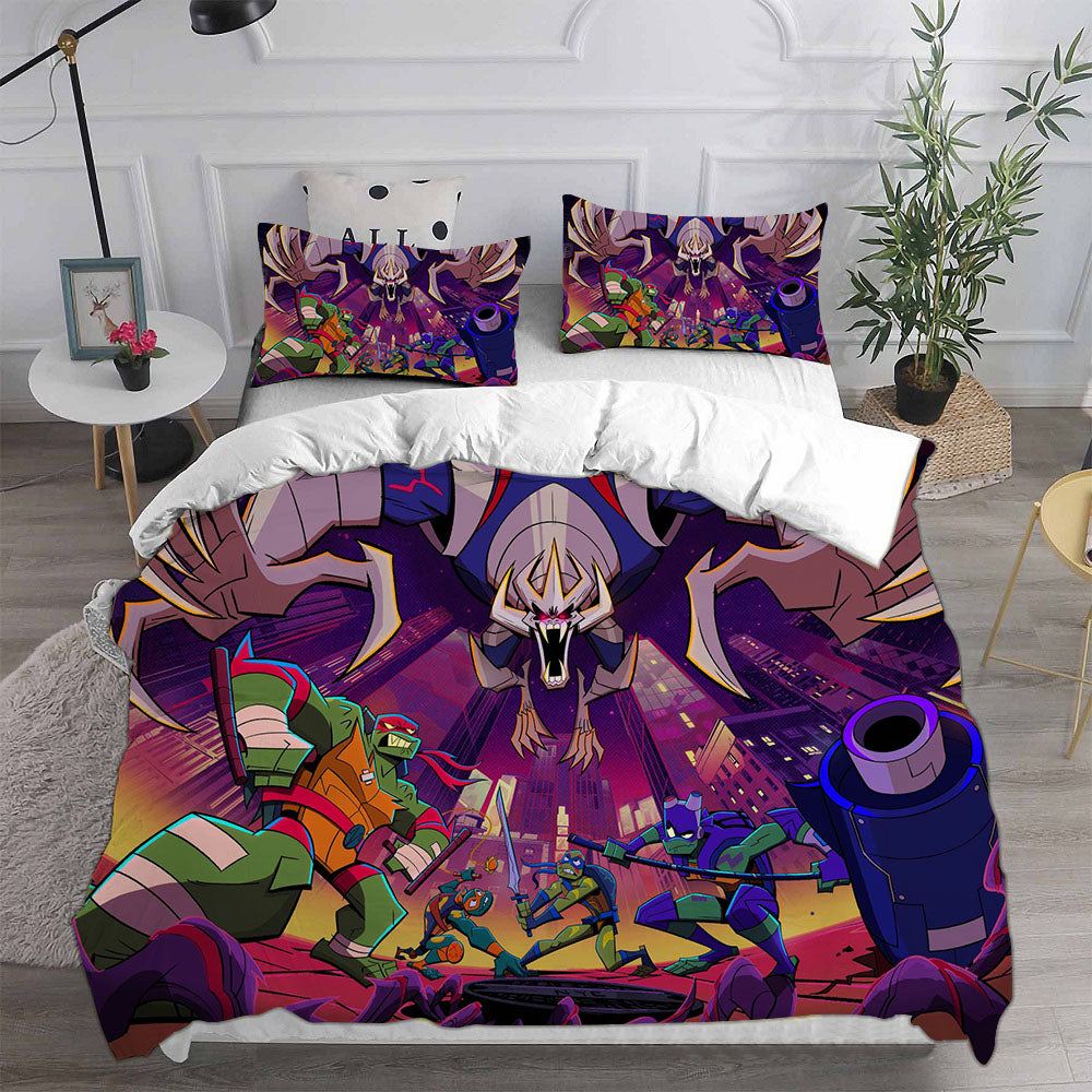 Rise of the Teenage Mutant Ninja Turtles Cosplay Bedding Set Duvet Cover Pillowcases Halloween Home Decor