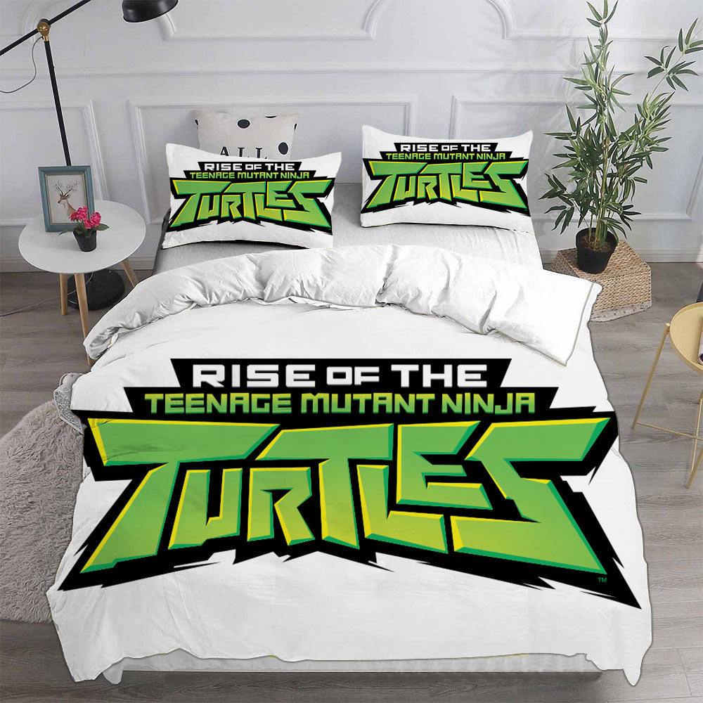 Rise of the Teenage Mutant Ninja Turtles Cosplay Bedding Set Duvet Cover Pillowcases Halloween Home Decor