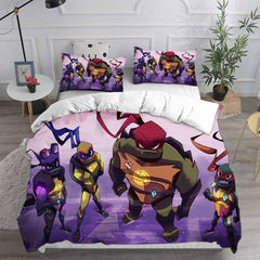 Rise of the Teenage Mutant Ninja Turtles Cosplay Bedding Set Duvet Cover Pillowcases Halloween Home Decor