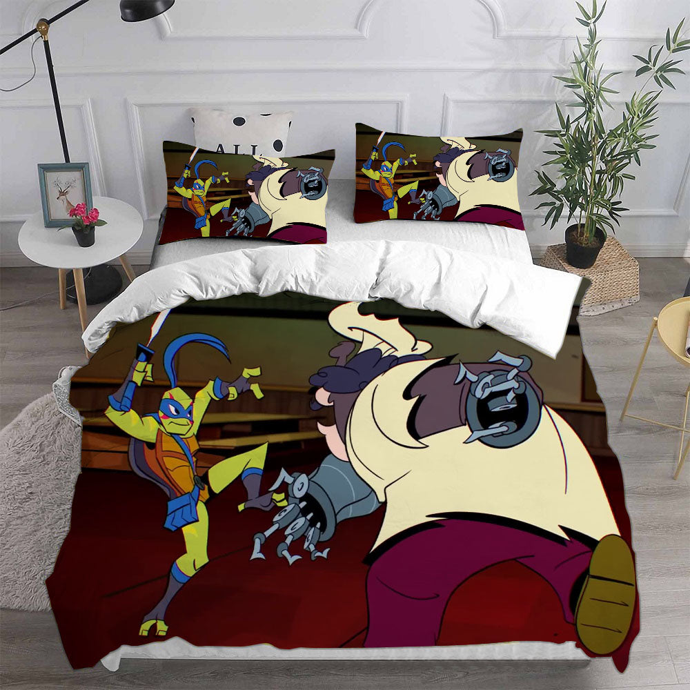 Rise of the Teenage Mutant Ninja Turtles Cosplay Bedding Set Duvet Cover Pillowcases Halloween Home Decor