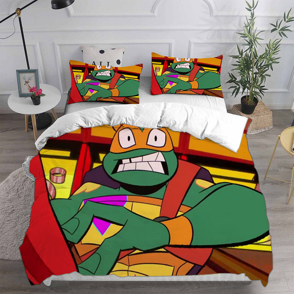 Rise of the Teenage Mutant Ninja Turtles Cosplay Bedding Set Duvet Cover Pillowcases Halloween Home Decor