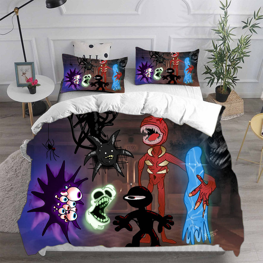 Roblox Doors Cosplay Bedding Set Duvet Cover Pillowcases Halloween Home Decor