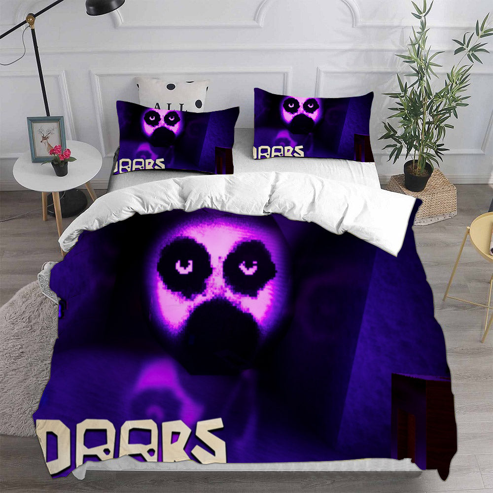 Roblox Doors Cosplay Bedding Set Duvet Cover Pillowcases Halloween Home Decor