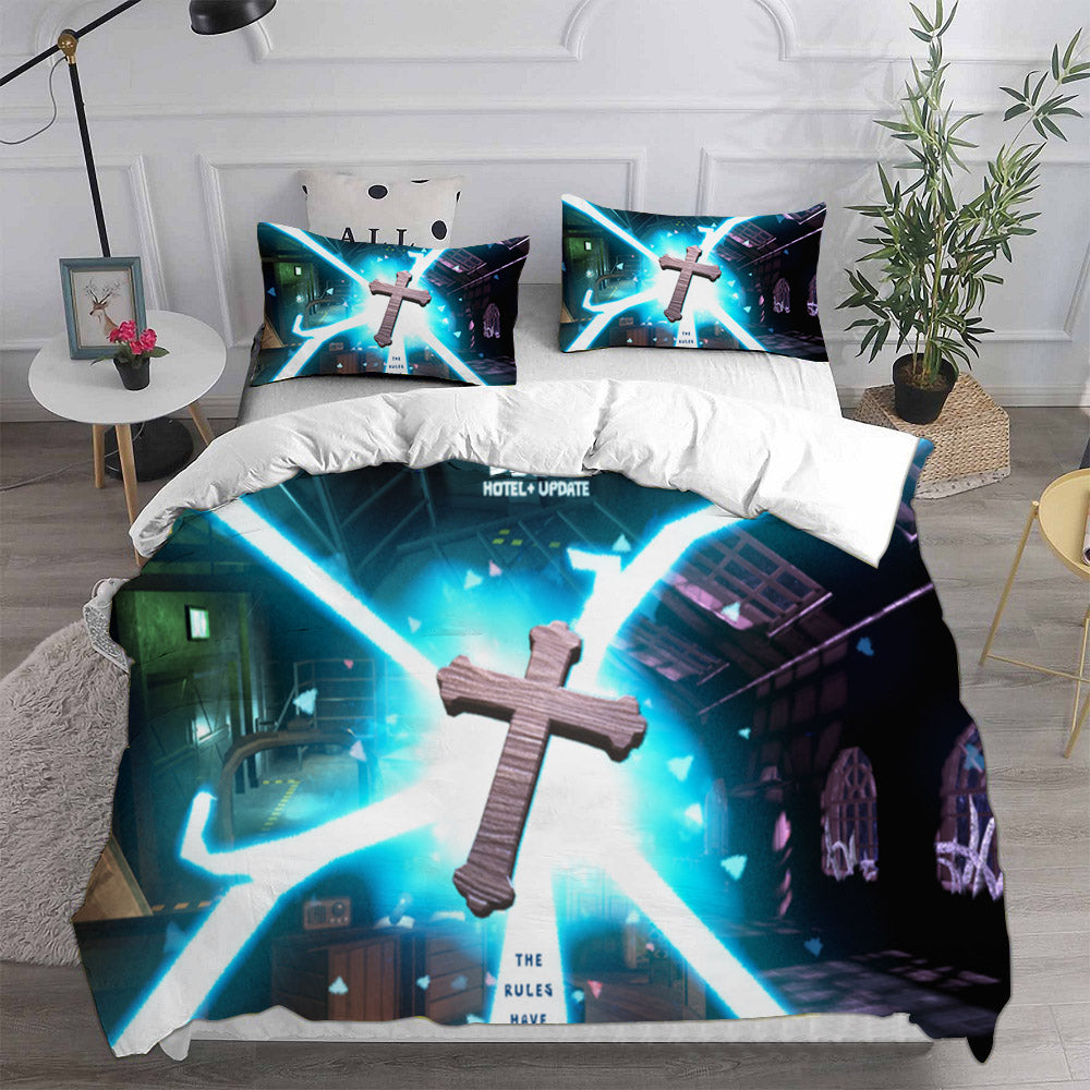 Roblox Doors Cosplay Bedding Set Duvet Cover Pillowcases Halloween Home Decor