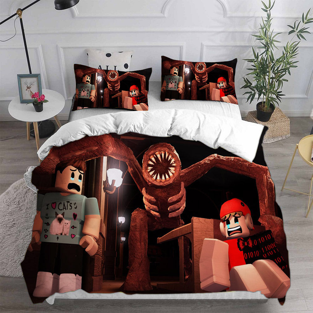 Roblox Doors Cosplay Bedding Set Duvet Cover Pillowcases Halloween Home Decor