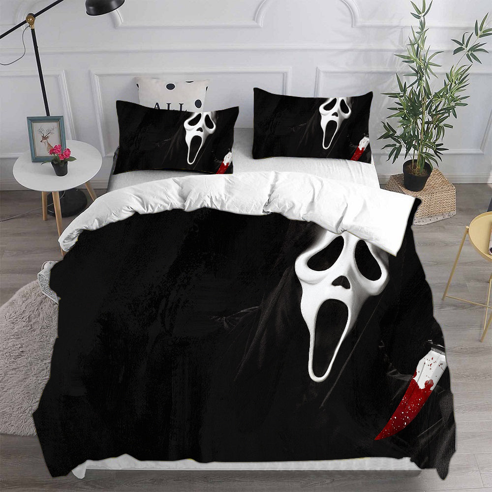 Scream Horror Movie Cosplay Bedding Set Duvet Cover Pillowcases Halloween Home Decor