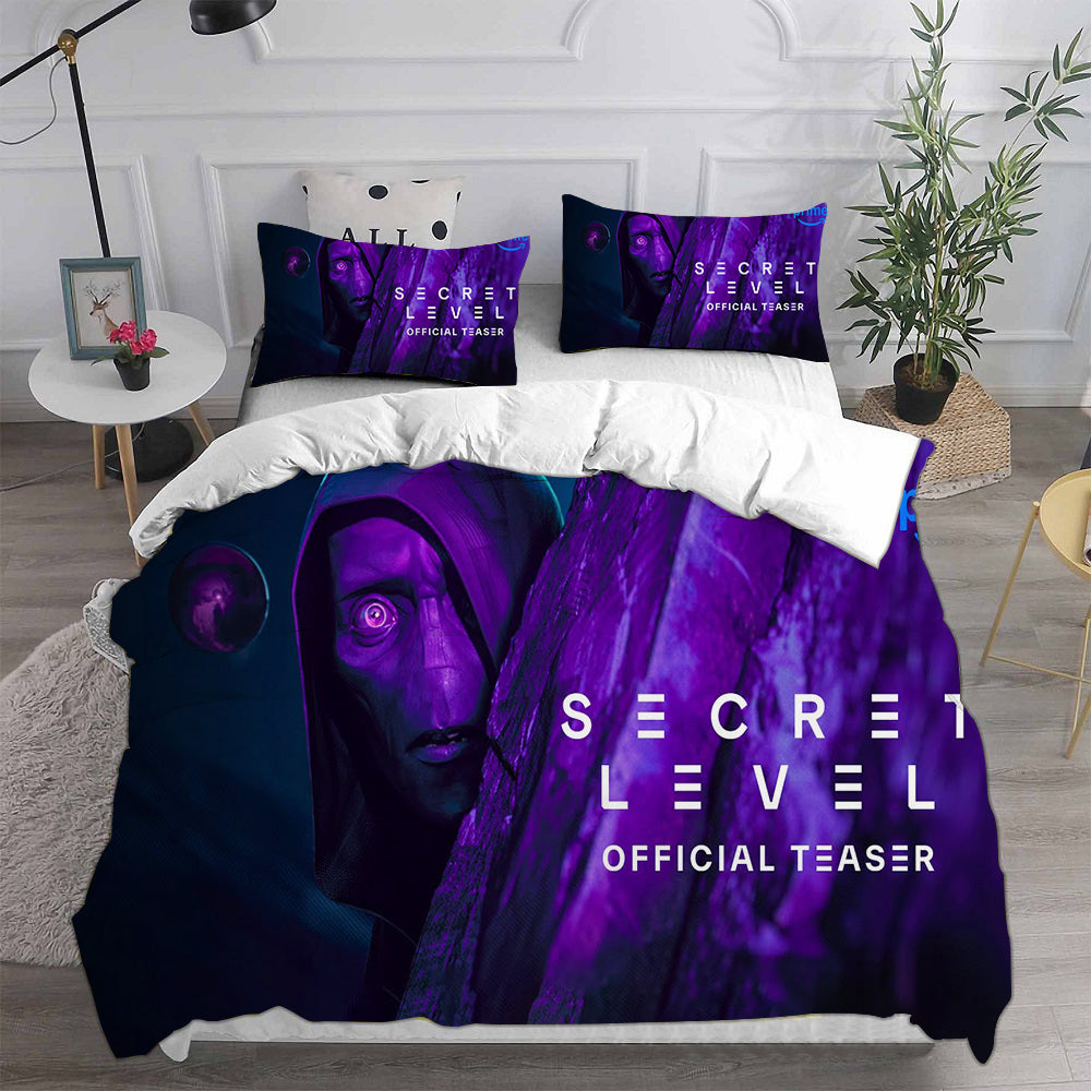 Secret Level Cosplay Bedding Set Duvet Cover Pillowcases Halloween Home Decor