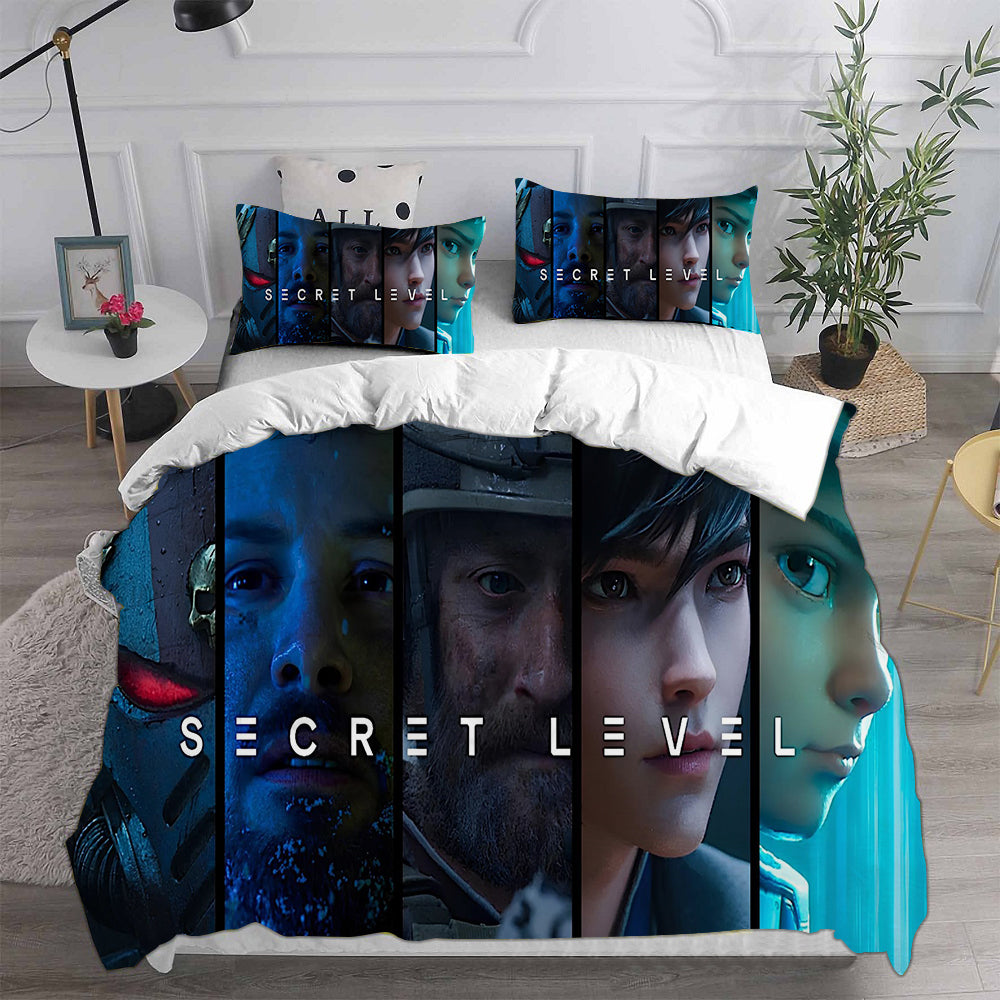 Secret Level Cosplay Bedding Set Duvet Cover Pillowcases Halloween Home Decor