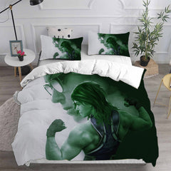 She Hulk Cosplay Bedding Set Duvet Cover Pillowcases Halloween Home Decor