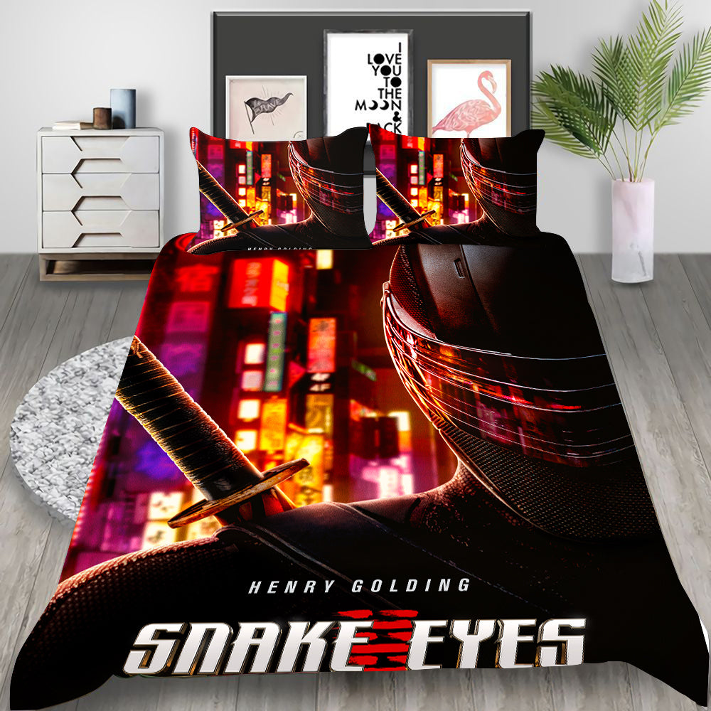 Snake Eyes G.I. Joe Origins Cosplay Bedding Set Duvet Cover Pillowcases Halloween Home Decor