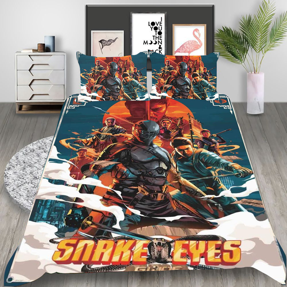 Snake Eyes G.I. Joe Origins Cosplay Bedding Set Duvet Cover Pillowcases Halloween Home Decor