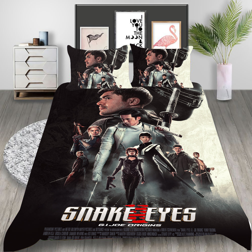 Snake Eyes G.I. Joe Origins Cosplay Bedding Set Duvet Cover Pillowcases Halloween Home Decor