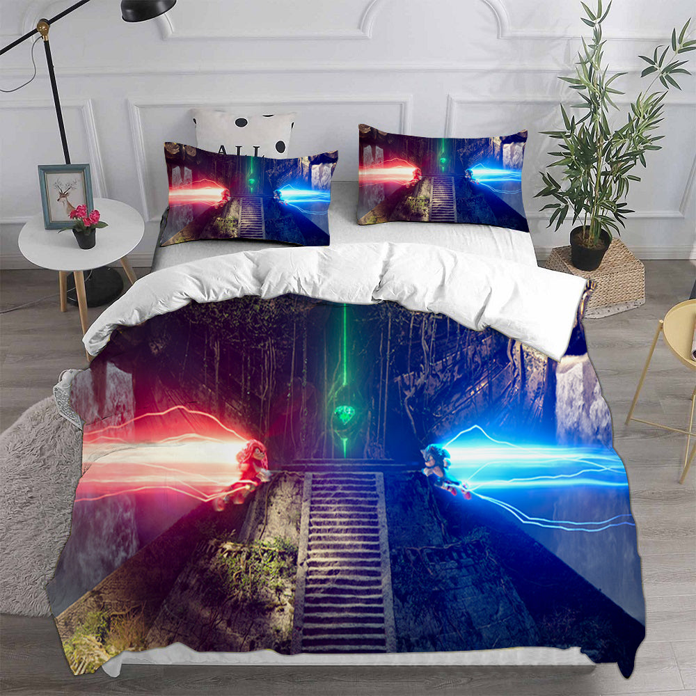 Sonic the Hedgehog Movie Cosplay Bedding Set Duvet Cover Pillowcases Halloween Home Decor