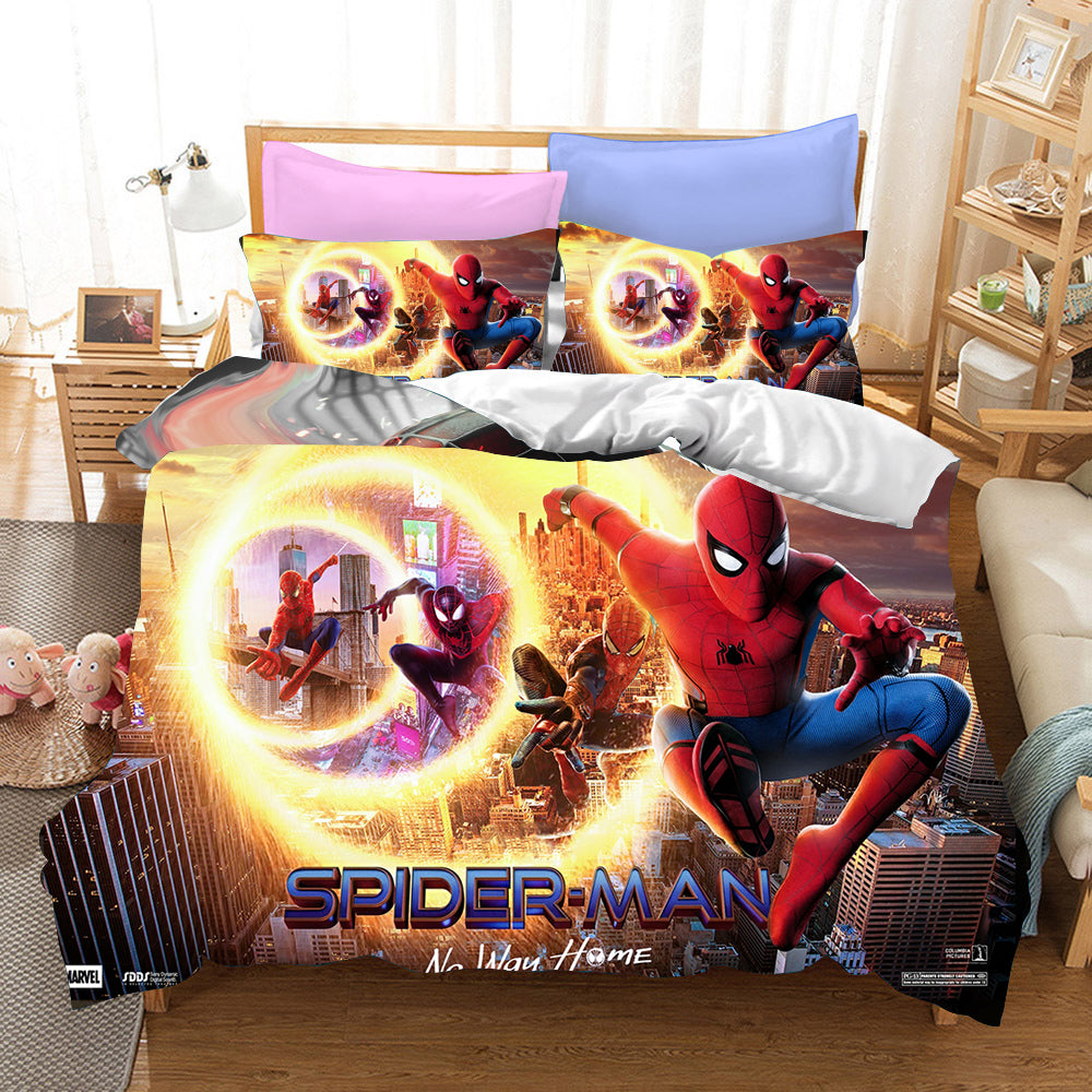 Spider Man No Way Home Cosplay Bedding Set Duvet Cover Pillowcases Halloween Home Decor