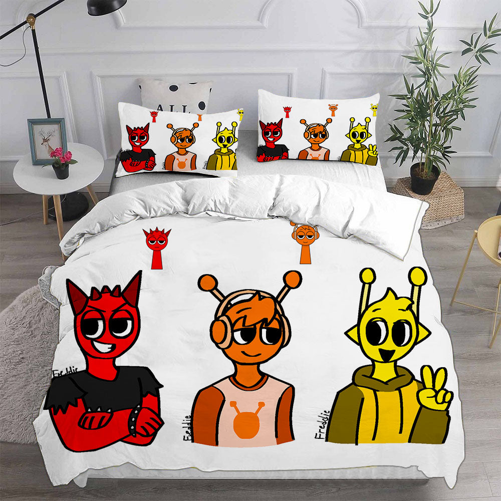 Sprunki Cosplay Bedding Set Duvet Cover Pillowcases Halloween Home Decor