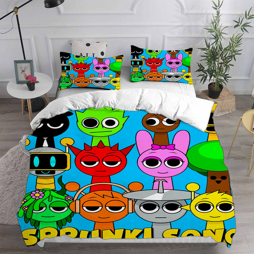 Sprunki Cosplay Bedding Set Duvet Cover Pillowcases Halloween Home Decor