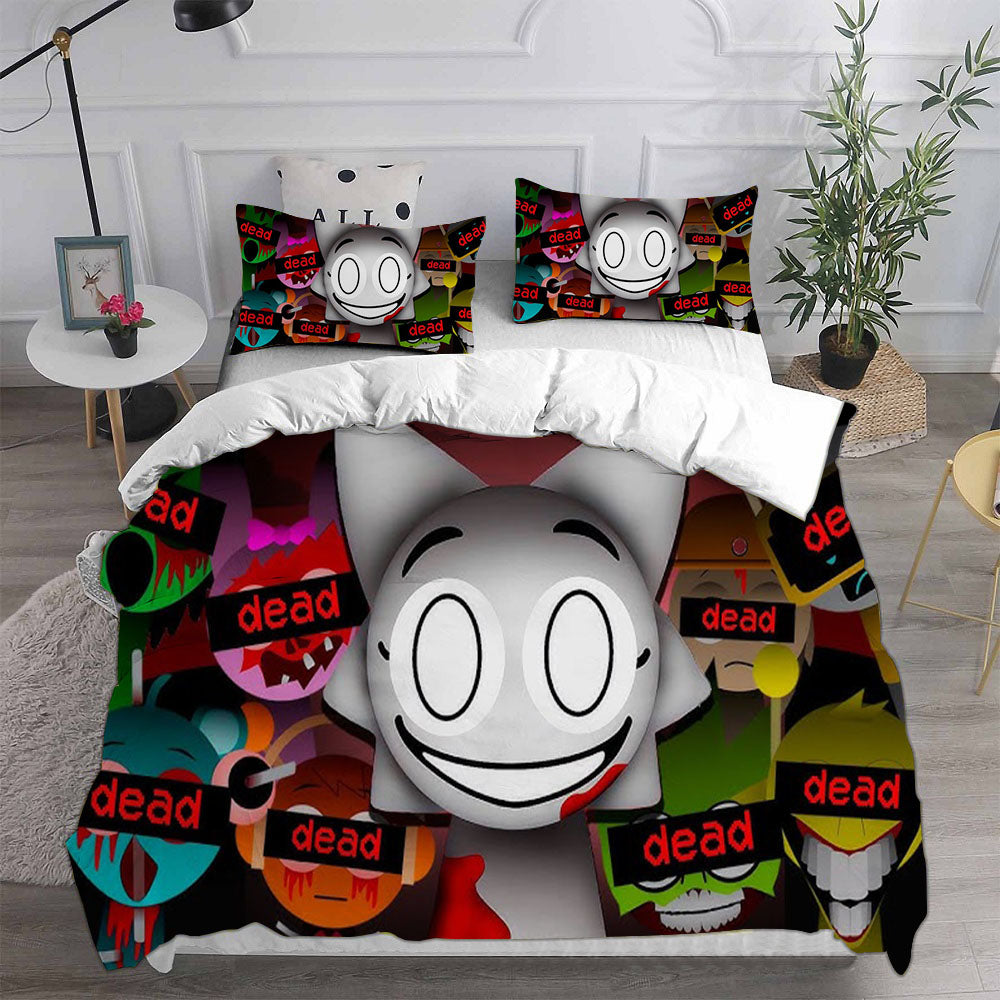 Sprunki Cosplay Bedding Set Duvet Cover Pillowcases Halloween Home Decor