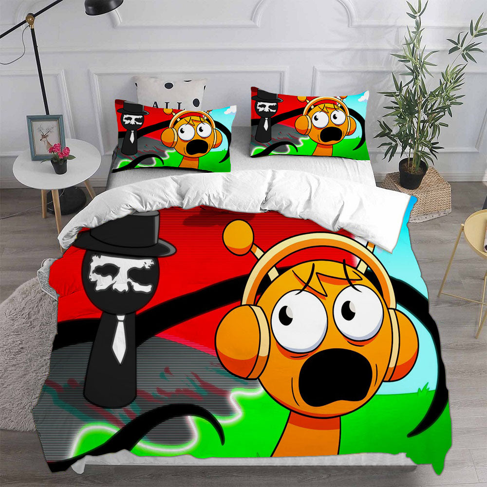 Sprunki Cosplay Bedding Set Duvet Cover Pillowcases Halloween Home Decor