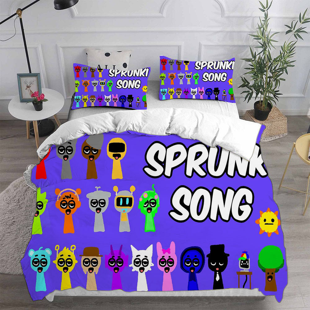 Sprunki Cosplay Bedding Set Duvet Cover Pillowcases Halloween Home Decor