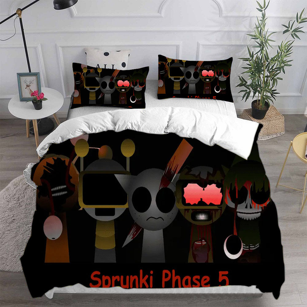 Sprunki Cosplay Bedding Set Duvet Cover Pillowcases Halloween Home Decor