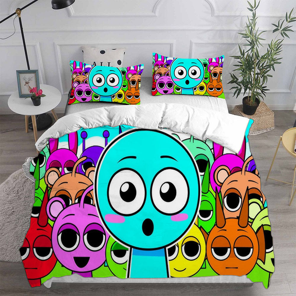 Sprunki Cosplay Bedding Set Duvet Cover Pillowcases Halloween Home Decor