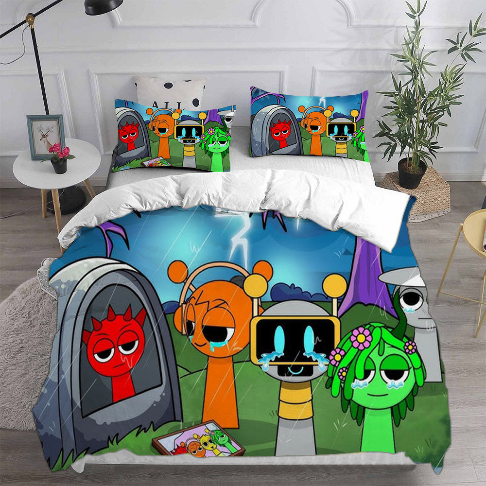 Sprunki Cosplay Bedding Set Duvet Cover Pillowcases Halloween Home Decor