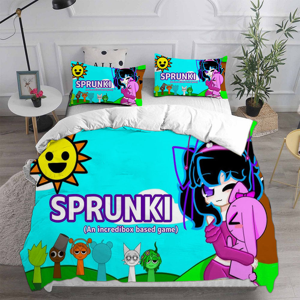 Sprunki Cosplay Bedding Set Duvet Cover Pillowcases Halloween Home Decor