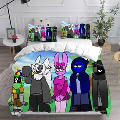 Sprunki Cosplay Bedding Set Duvet Cover Pillowcases Halloween Home Decor