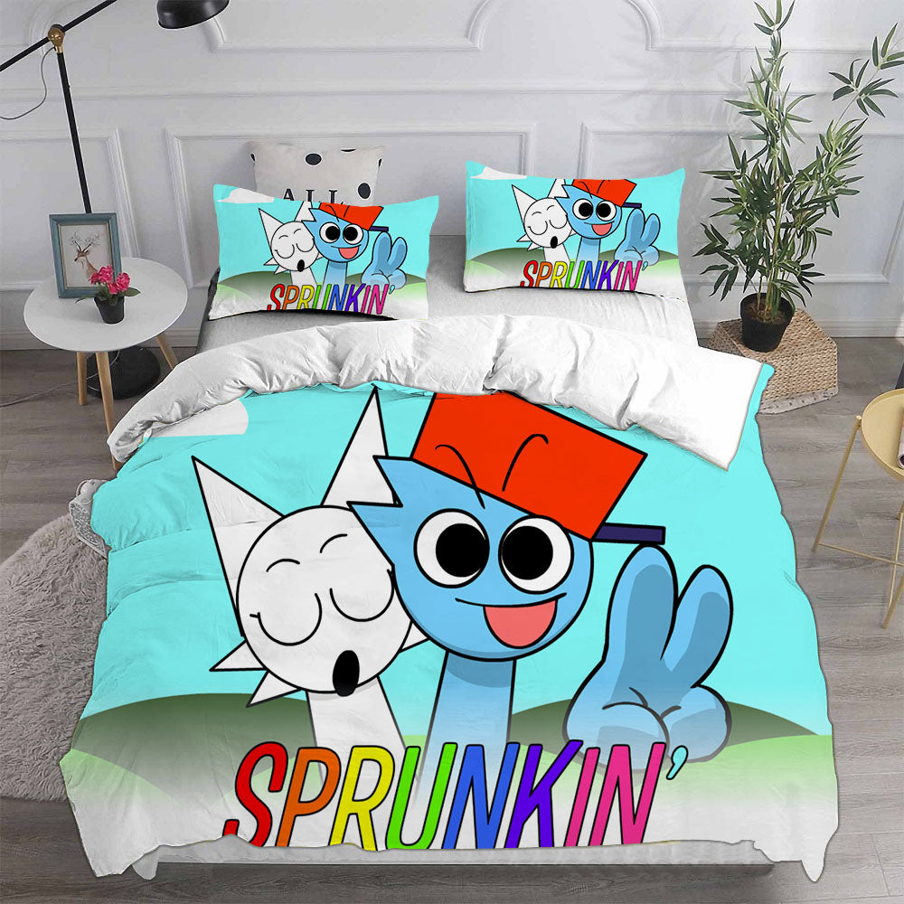 Sprunki Cosplay Bedding Set Duvet Cover Pillowcases Halloween Home Decor