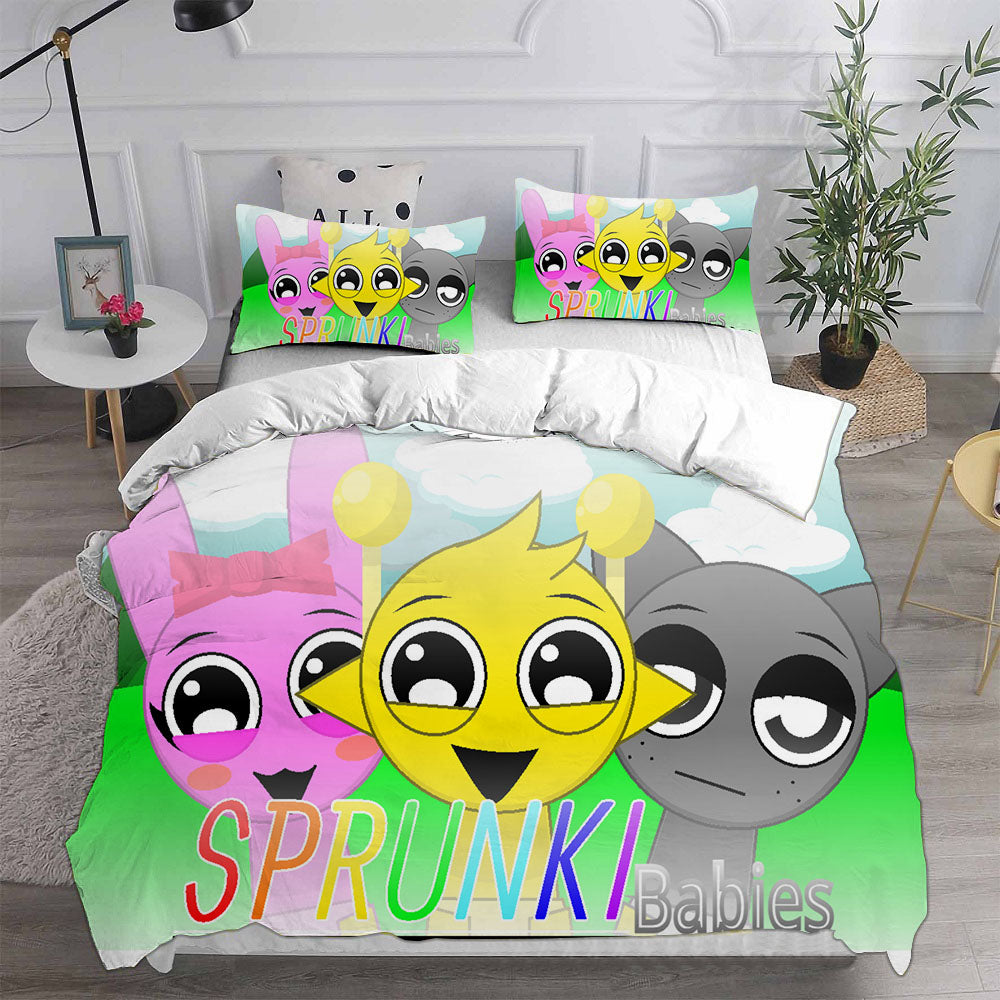 Sprunki Cosplay Bedding Set Duvet Cover Pillowcases Halloween Home Decor