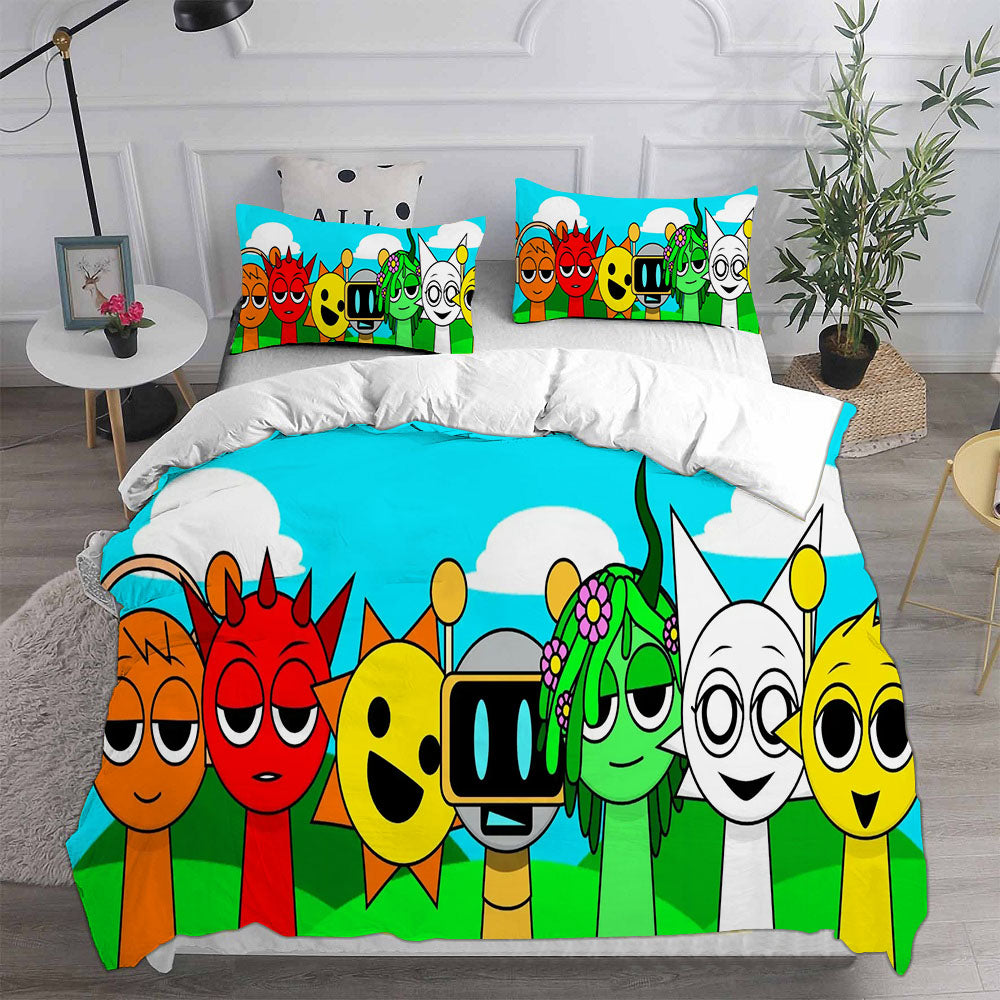 Sprunki Cosplay Bedding Set Duvet Cover Pillowcases Halloween Home Decor