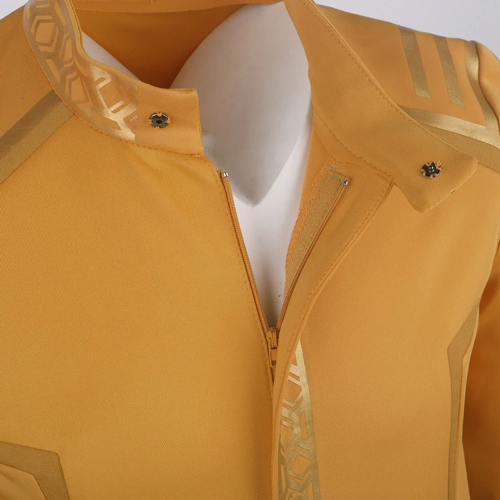 Star Trek  SNW Captain Pike Gold Uniforms Spock Blue Top Shirts Cosplay Costumes for Men