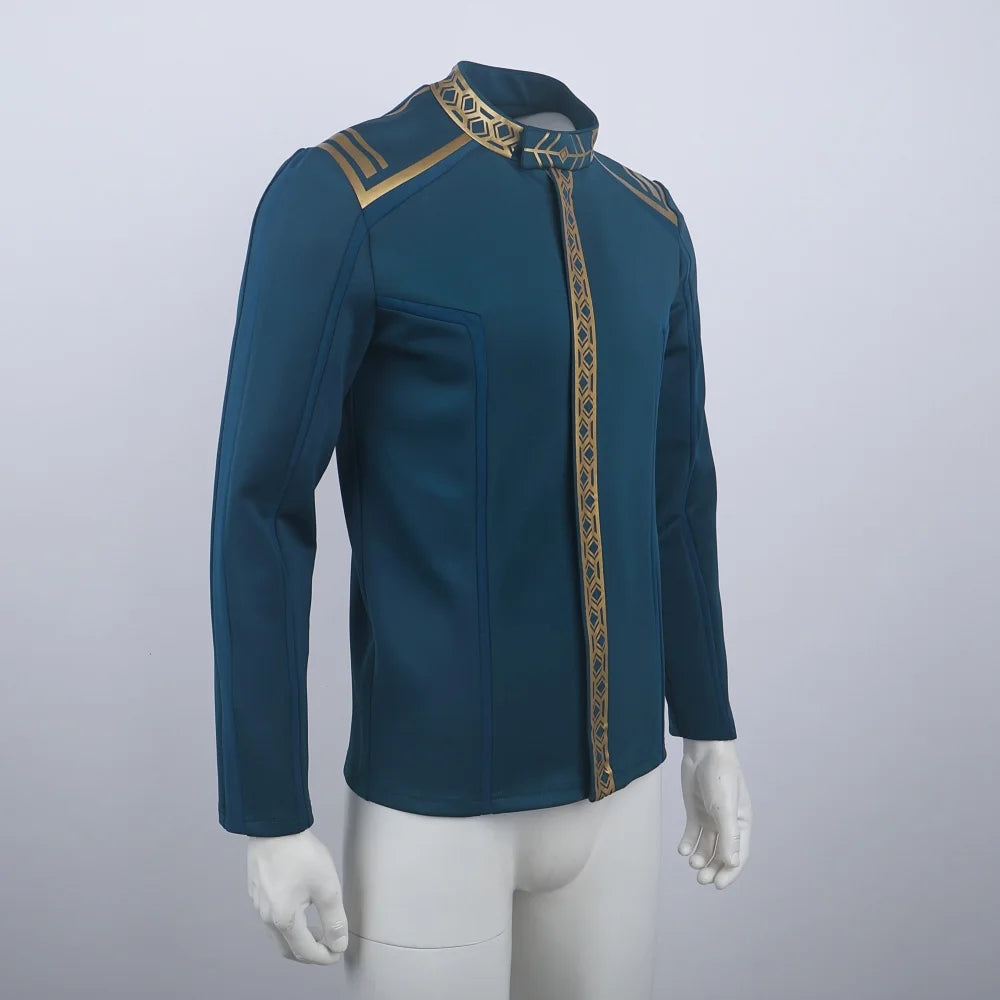 Star Trek  SNW Captain Pike Gold Uniforms Spock Blue Top Shirts Cosplay Costumes for Men