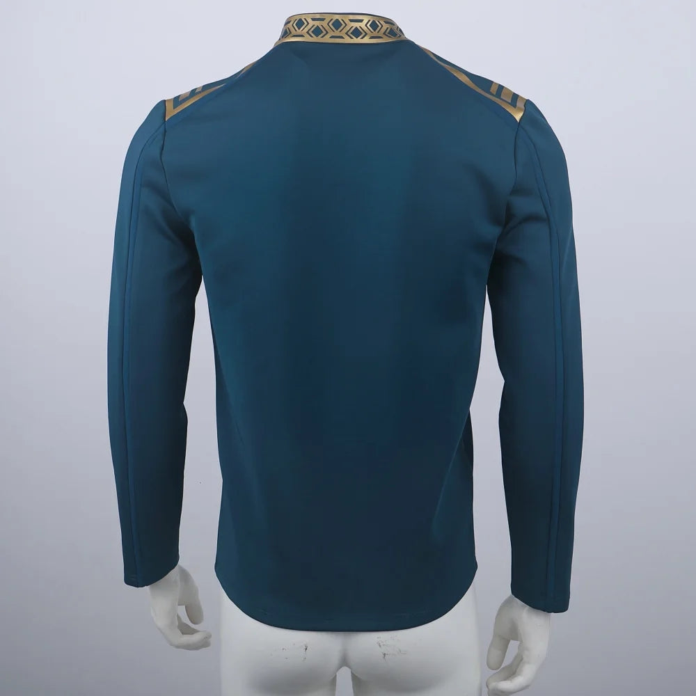 Star Trek  SNW Captain Pike Gold Uniforms Spock Blue Top Shirts Cosplay Costumes for Men