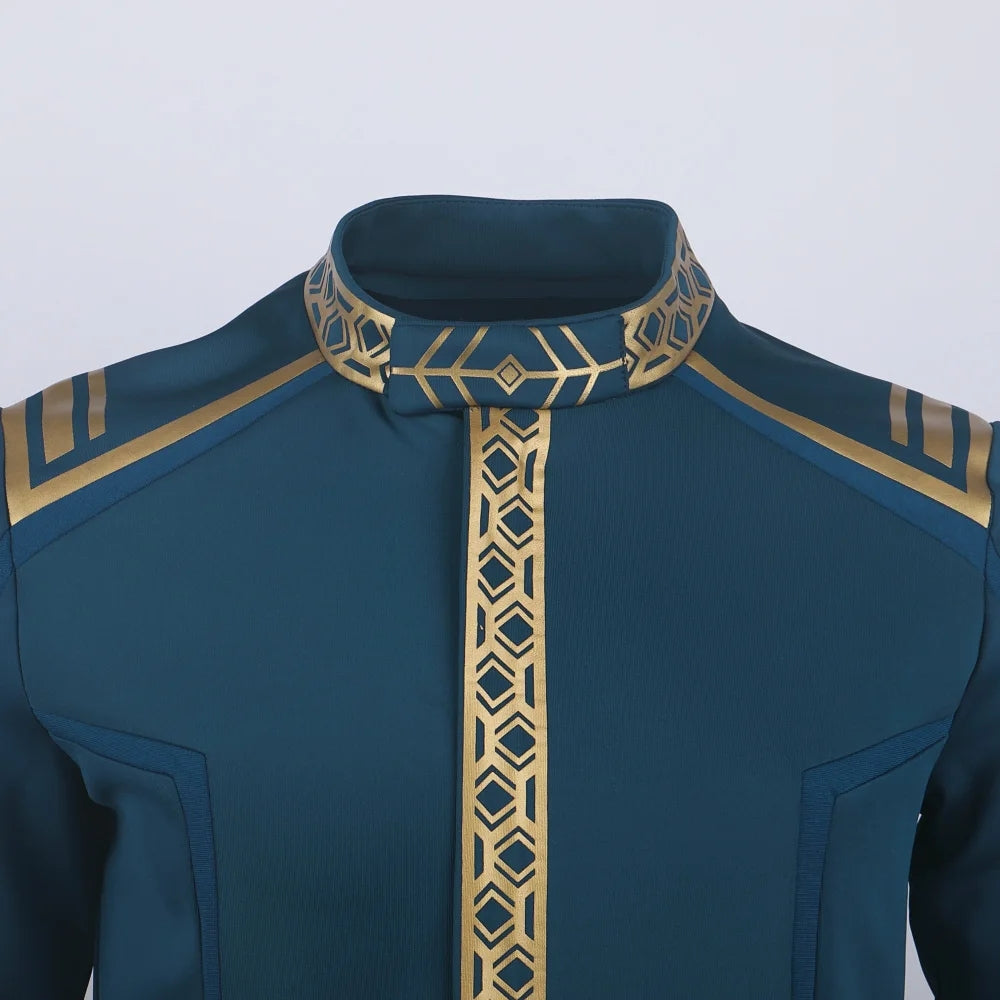 Star Trek  SNW Captain Pike Gold Uniforms Spock Blue Top Shirts Cosplay Costumes for Men