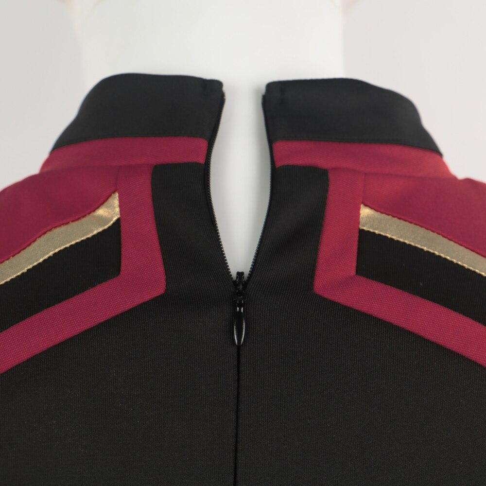 Star Trek  Admiral JL Picard Red Gold Stripe Uniform Shirt Halloween Cosplay Costume