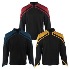 Star Trek  Admiral JL Picard Uniform Cosplay Startfleet Male Red Gold Blue Men Top Shirts Coat Adult Halloween Costume Prop